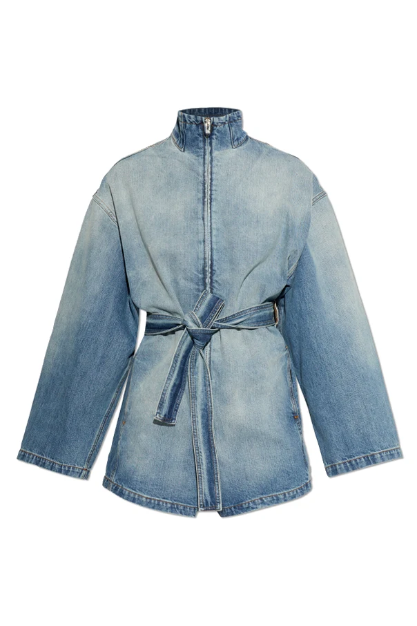 BLUE Denim jumpsuit with belt