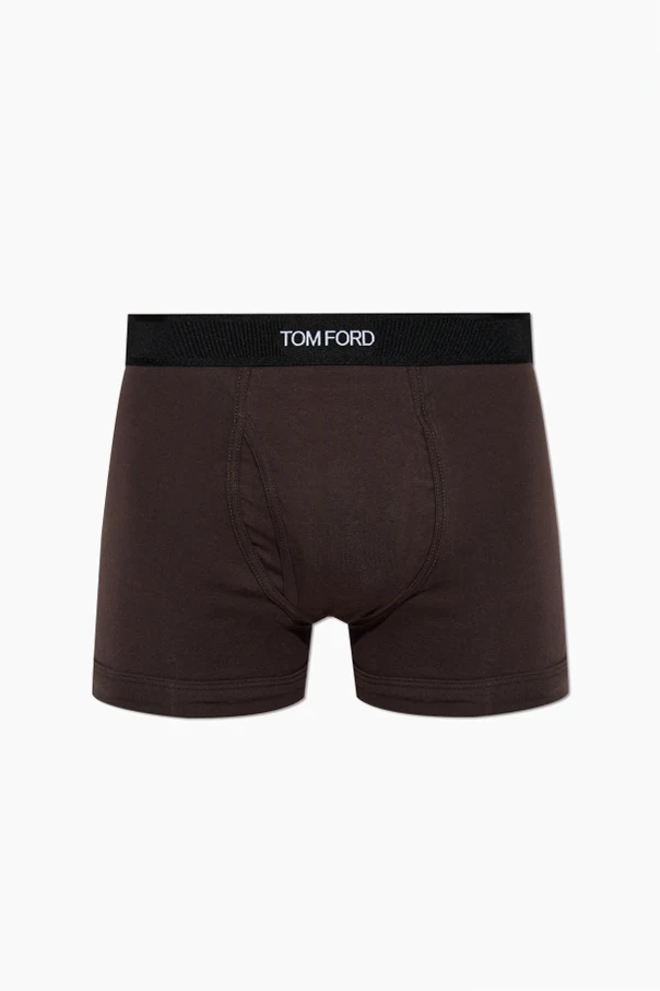 BROWN Cotton boxers with logo