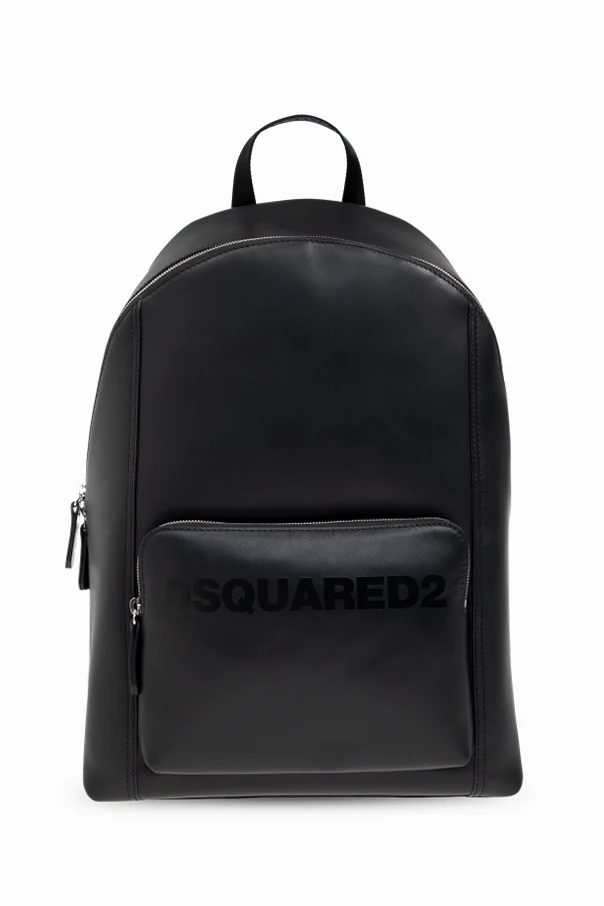 SCHWARZ Leder-Rucksack mit Logo