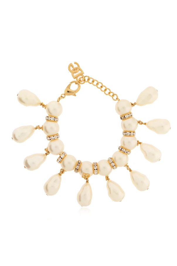 GOLD Armband mit Kunstperlen