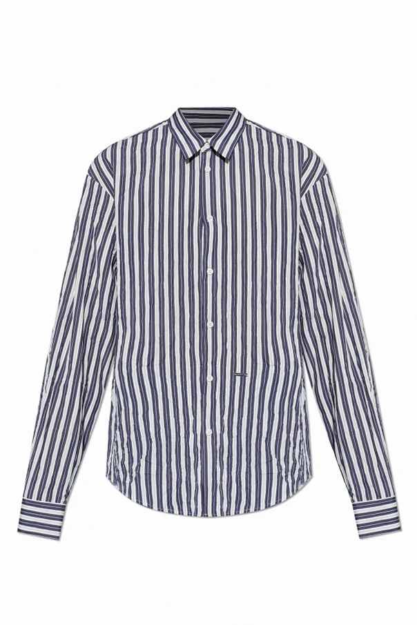 NAVY BLUE Shirt with a crinkle effect