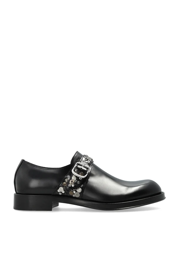 BLACK Leather shoes with studs