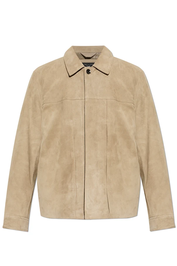 beige Suede jacket with pockets