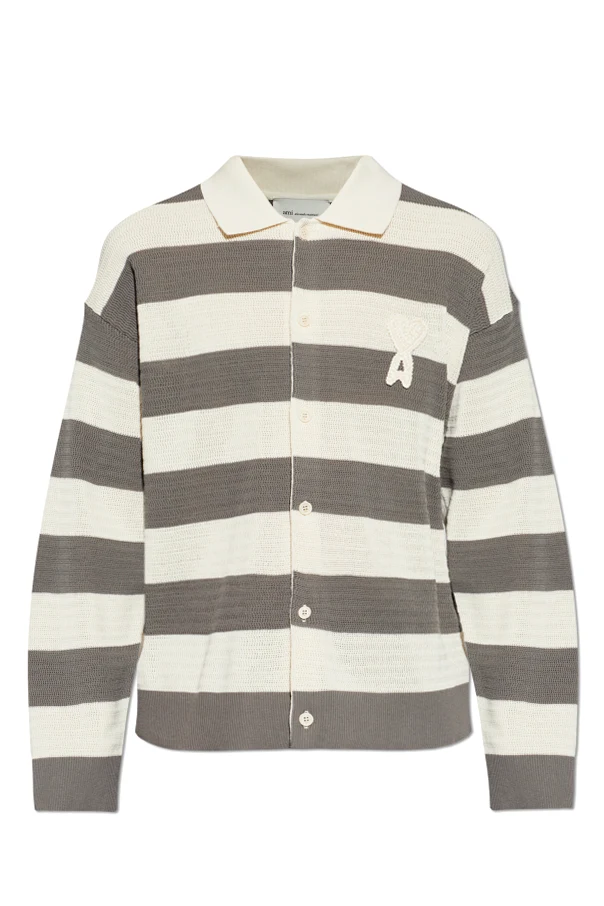GREY Cardigan with striped pattern