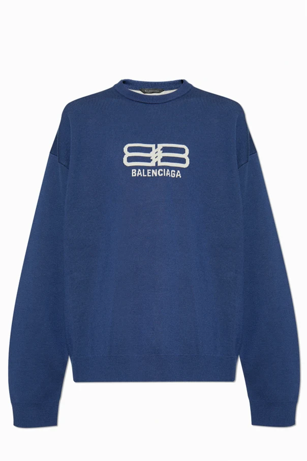 BLAU Pullover mit Rundhalsausschnitt