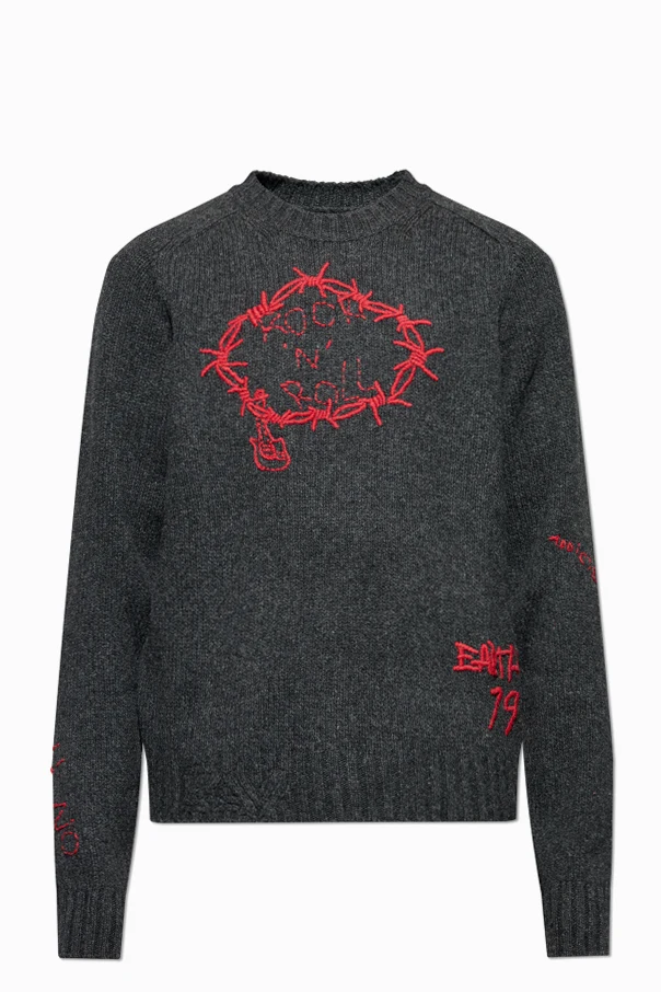 SZARY Wełniany sweter `Jordan`