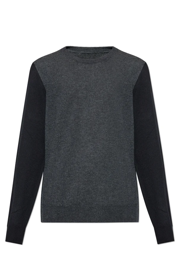 GRAU Wollpullover mit Rundhalsausschnitt
