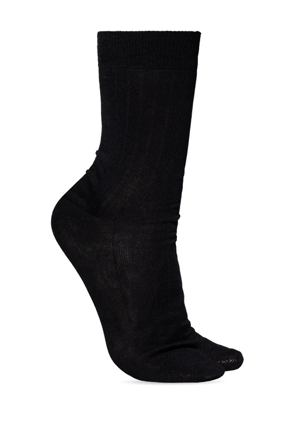 SCHWARZ Socken mit 'tabi'-Ausschnitt
