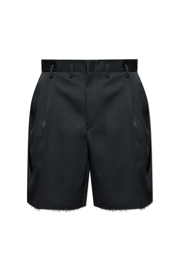 SCHWARZ Wollshorts mit "Vintage"-Effekt