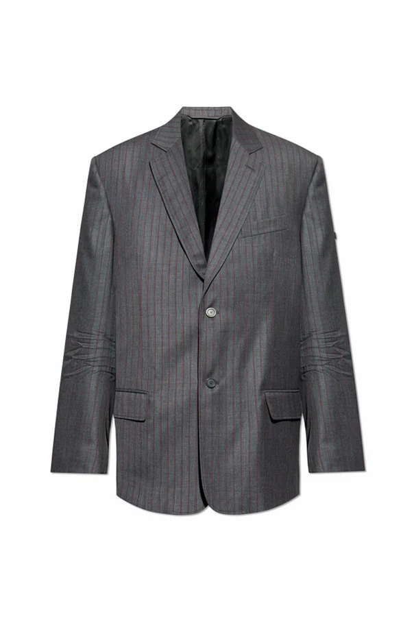 GRAU Wollblazer mit Nadelstreifenmuster