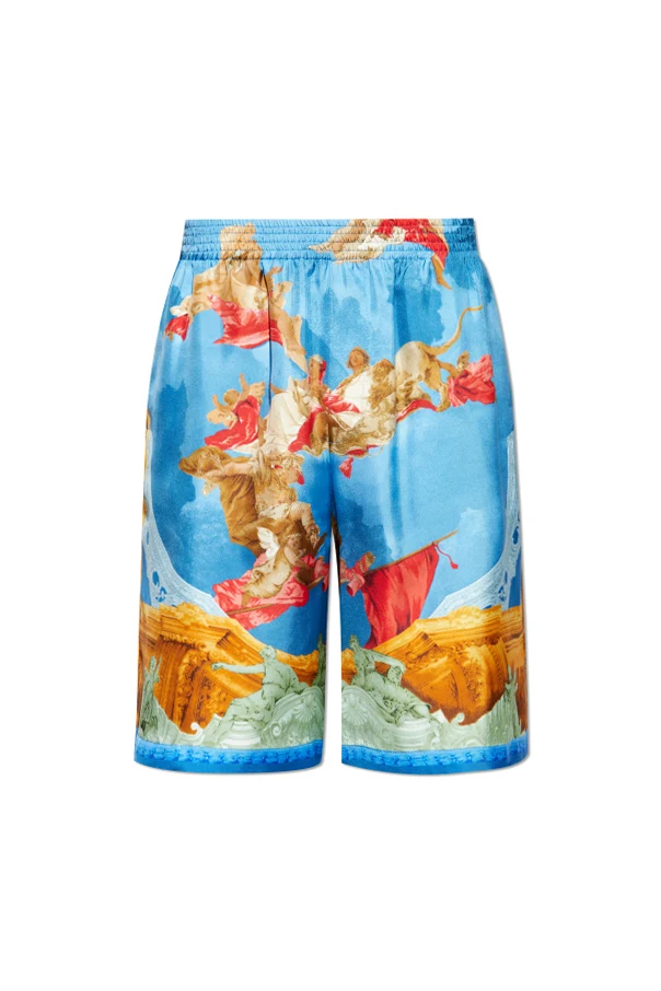 MULTICOLOUR Silk shorts with print