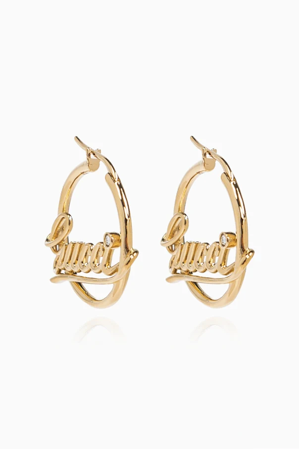 GOLD Messing-Ohrringe mit Logo