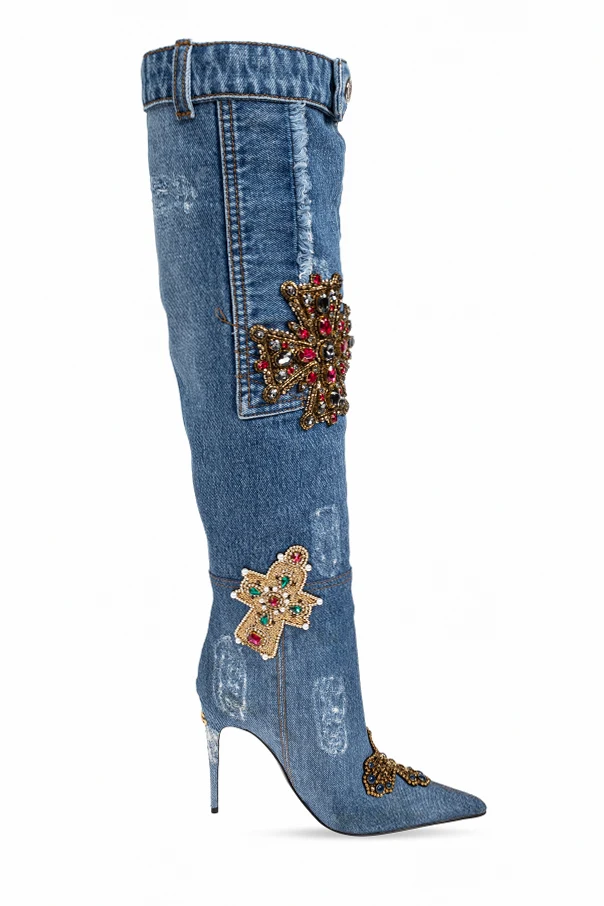 BLUE Heeled boots