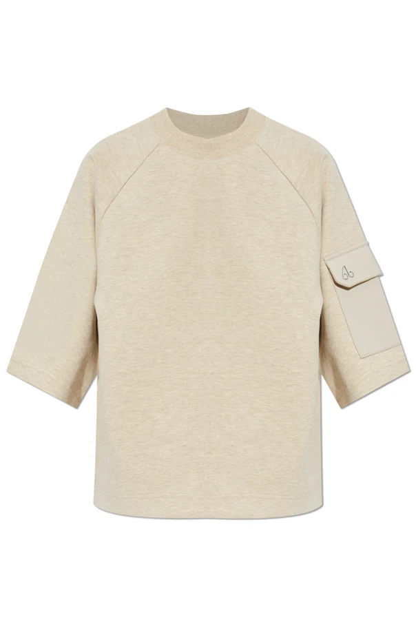 beżowy T-shirt `Mix Media`