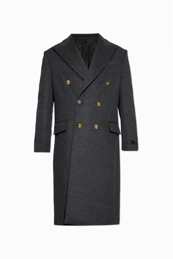 GRAU Doppelreihiger Mantel