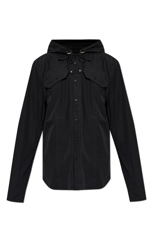 BLACK Shirt with a detachable hood
