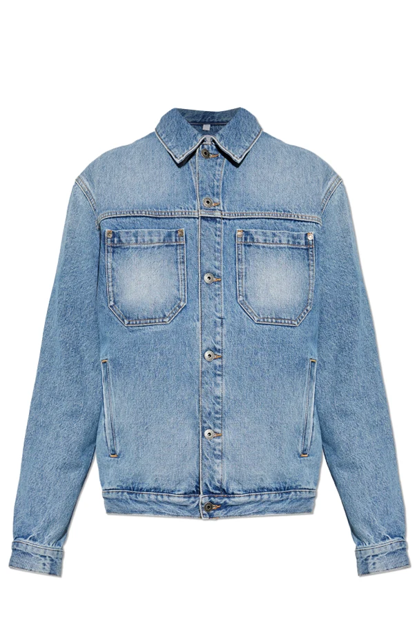 BLUE Denim shirt with printed logo