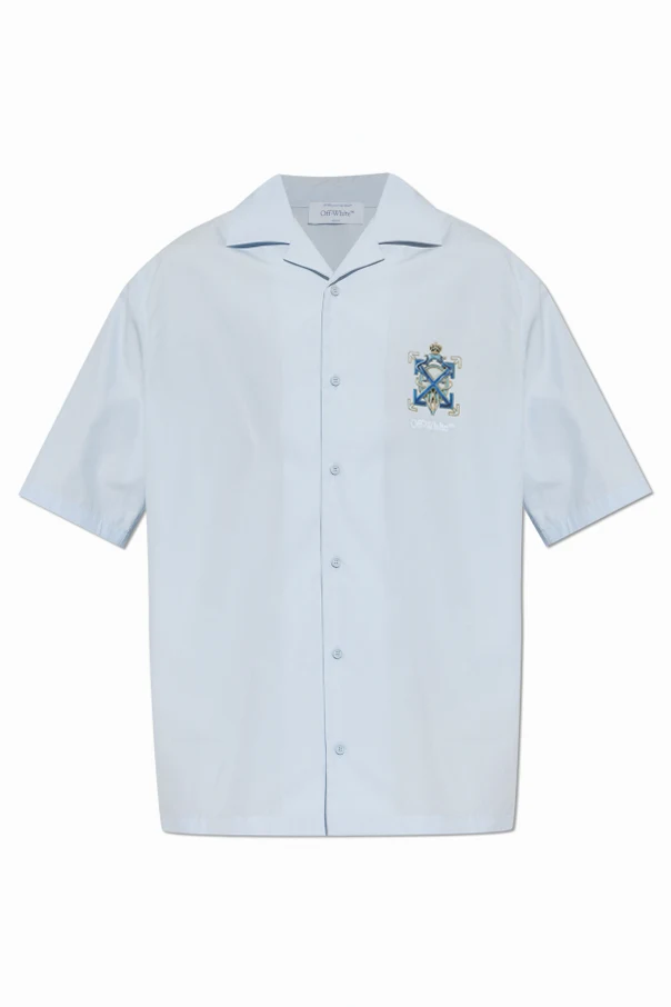 light blue Shirt with colorful print and shimmering sequins