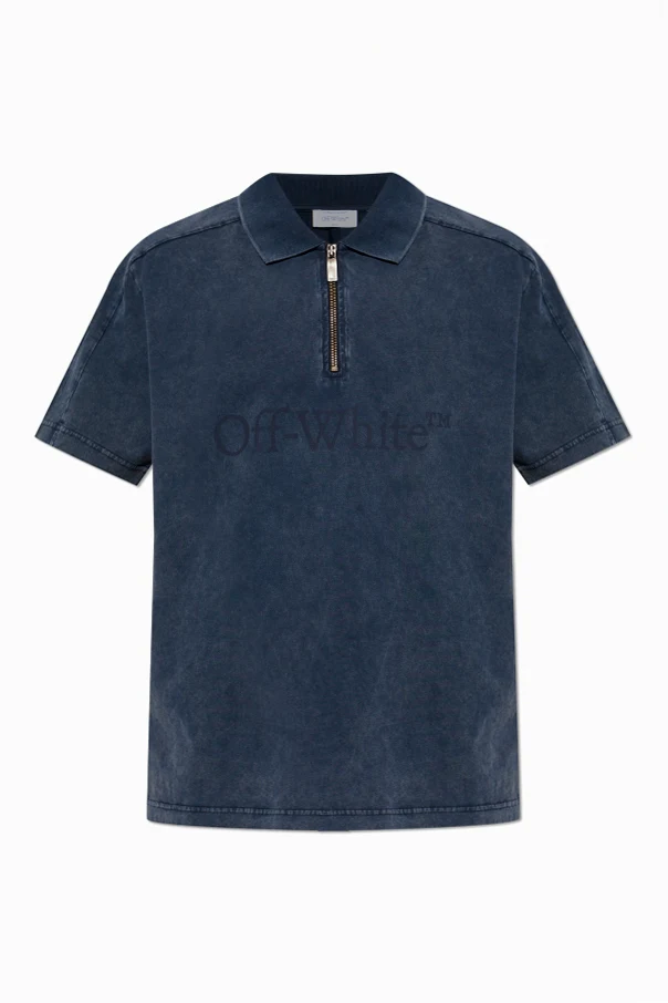 NAVY BLUE Polo shirt with printed logo