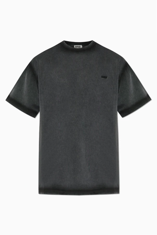 CZARNY T-shirt z wyszytym logo