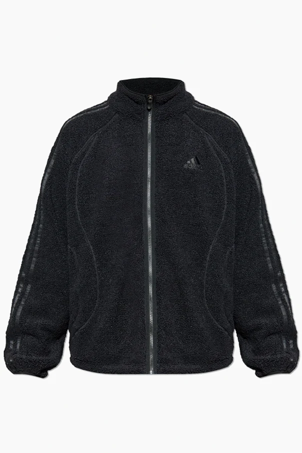BLACK Fleece jacket with turtleneck