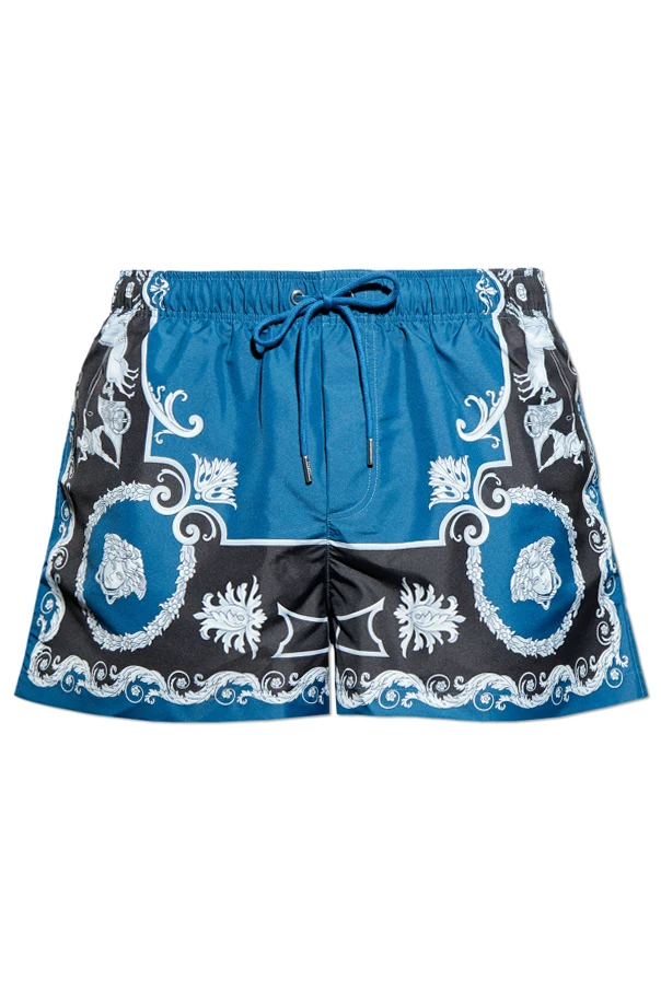 NIEBIESKI Szorty kąpielowe z nadrukiem