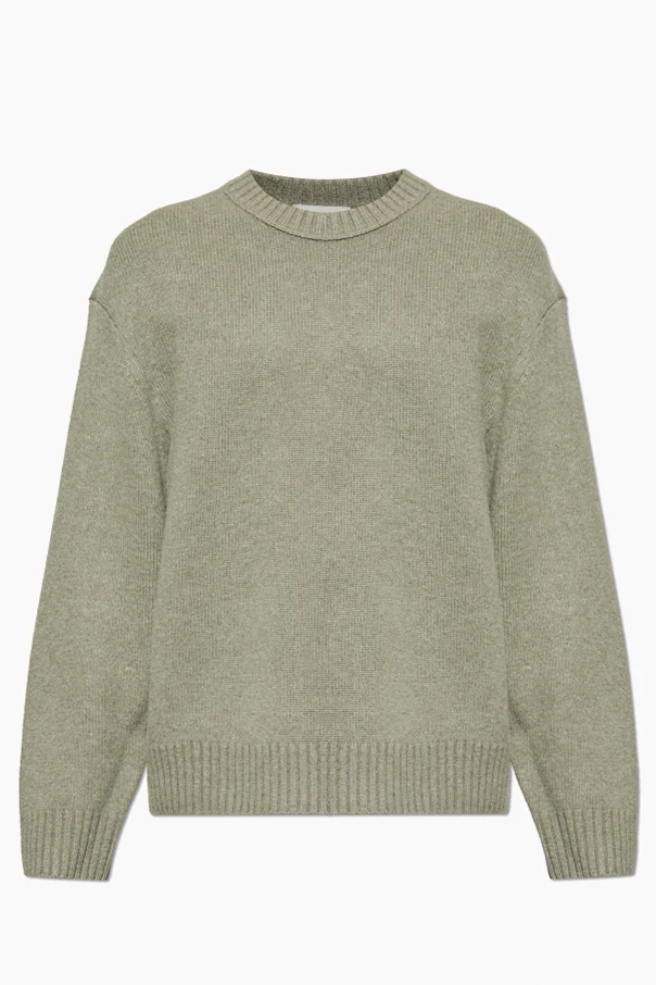 ZIELONY Kaszmirowy sweter z okrągłym dekoltem