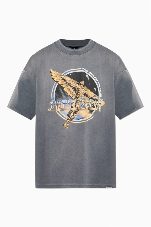 SZARY T-shirt ze wzorem