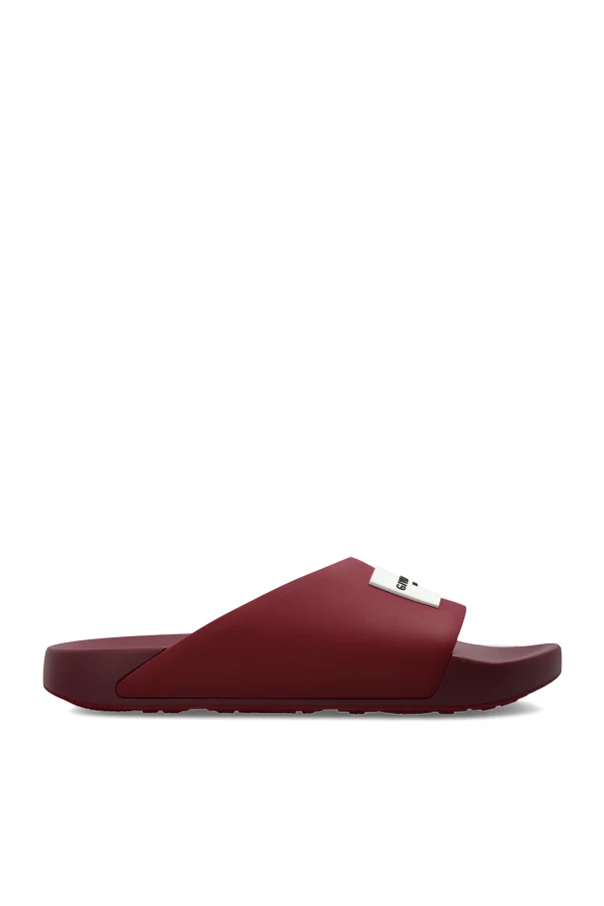 BURGUNDY Rubber flip-flops with logo
