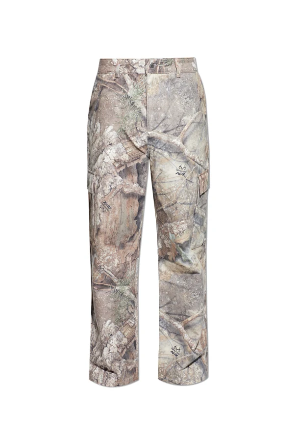 BRĄZOWY Spodnie z nadrukiem