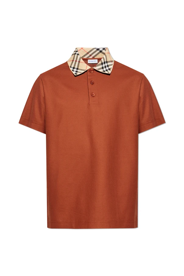 BRĄZOWY Bawełniane polo