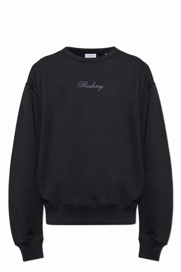 SCHWARZ Sweatshirt mit aufgesticktem Logo