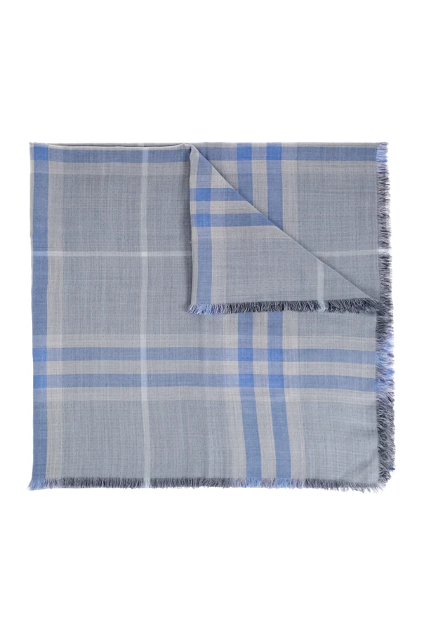 BLUE Scarf with raw edges