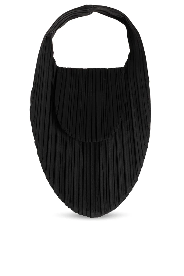 BLACK Pleated handbag