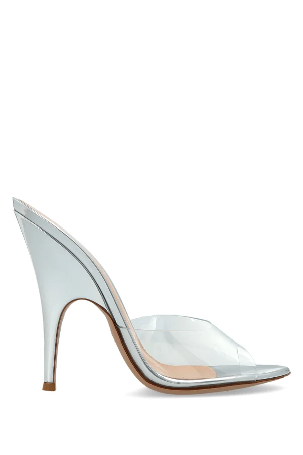 SILVER Heeled mules ‘Sofia’