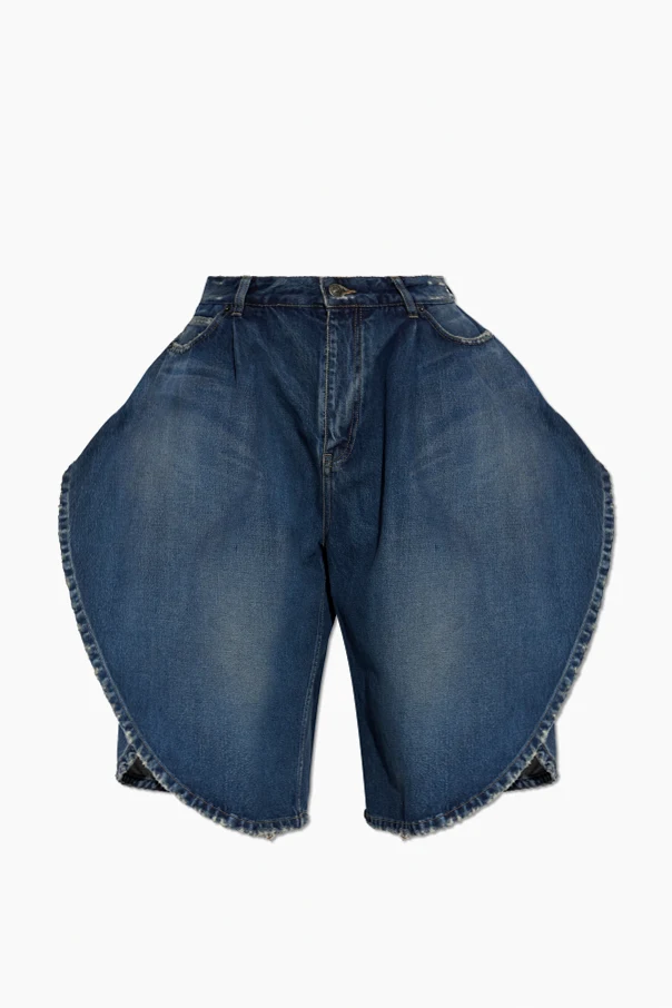 NAVY BLUE Denim shorts with ‘Vintage’ effect