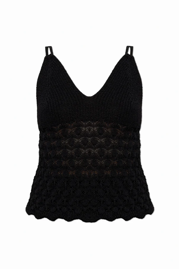 BLACK Top with decorative weave