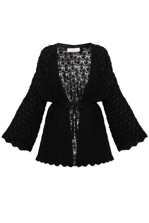 BLACK Cardigan with decorative knit