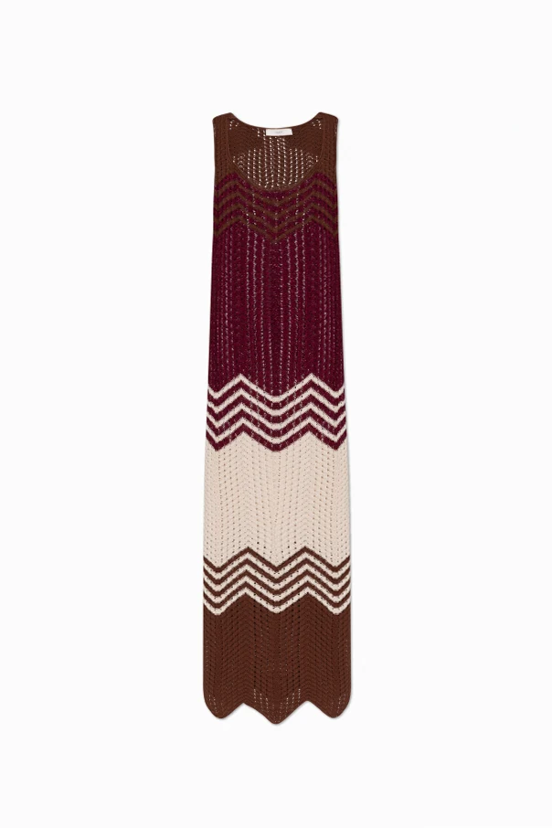 BURGUNDY Dress with decorative knit
