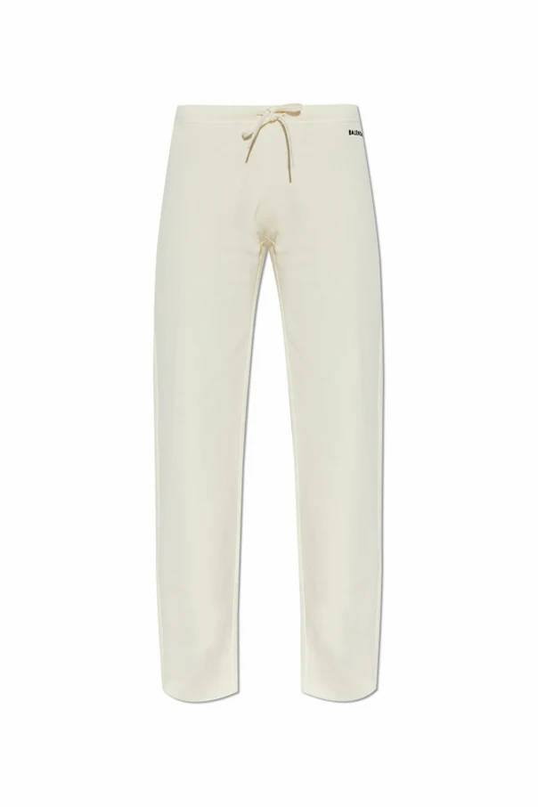 cream Sweatpants with embroidered logo