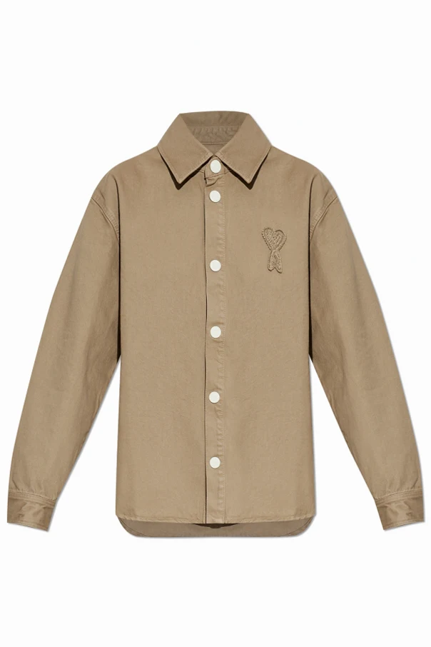 beige Denim jacket with patch