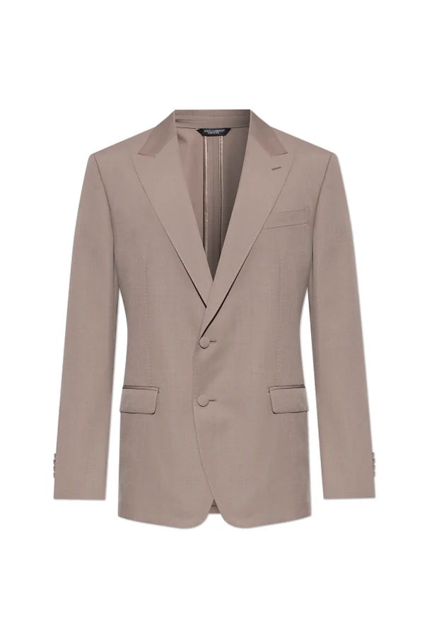 BEIGE Wollblazer mit einfachem Schlitz
