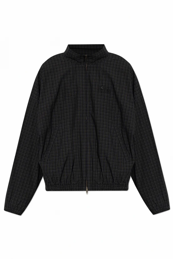 NAVY BLUE Plaid pattern jacket