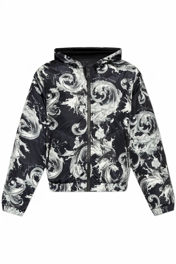 BLACK Reversible hooded jacket