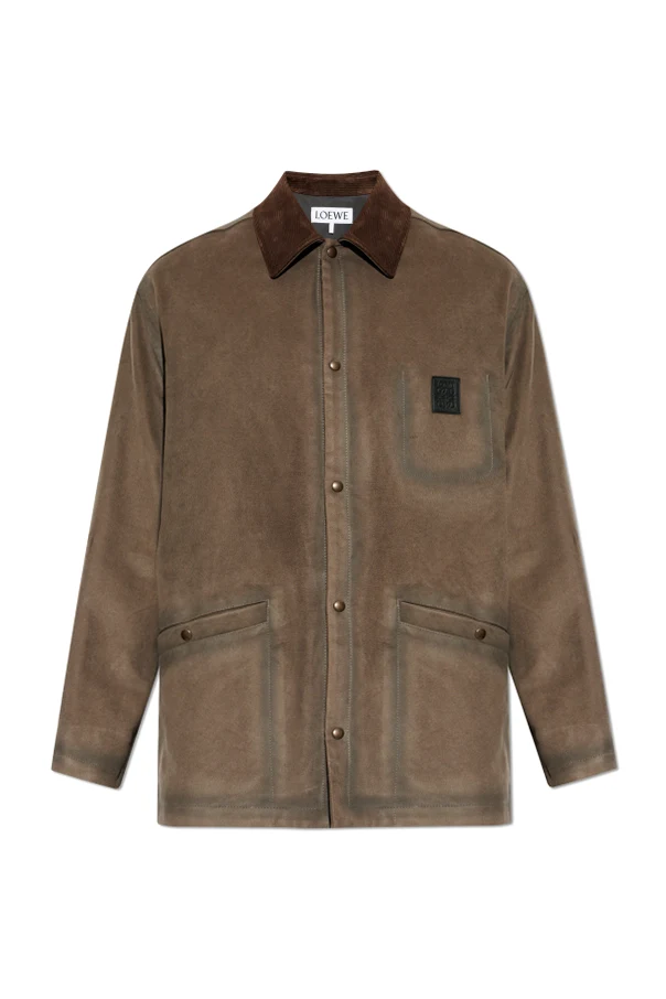 BROWN Jacket with a suede collar