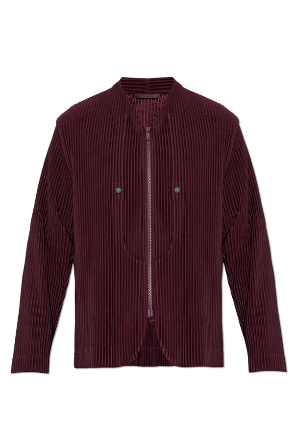 BURGUNDER Plissierte Jacke