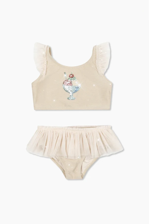 cream Two-piece swimsuit 'Amandine'