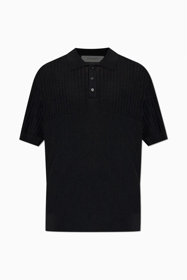 SCHWARZ Geripptes Polo