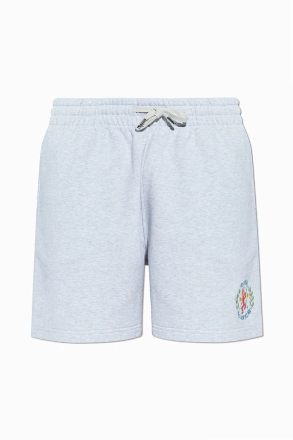 GRAU Shorts mit gesticktem Logo