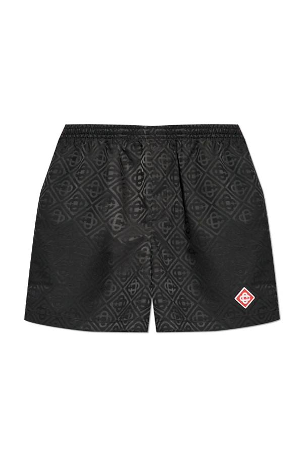 CZARNY Szorty kąpielowe z monogramem